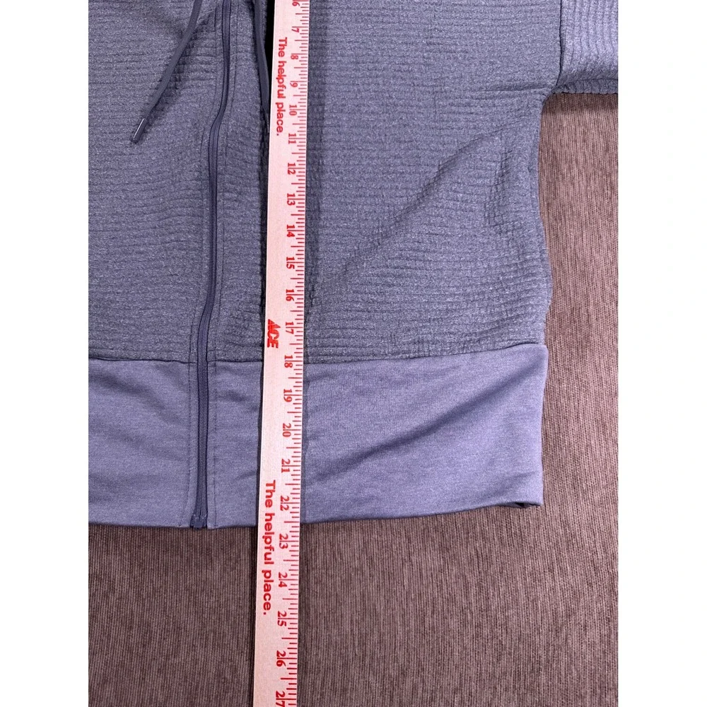 Nike Dri-FIT Womens Full Zip Textured Ribbed Hoodie Grey Small